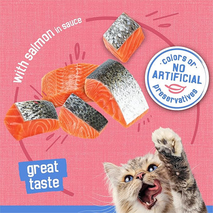 Friskies Purina Shreds with Salmon in Sauce Wet Cat Food - (Pack of 48) 5.5 oz. Cans