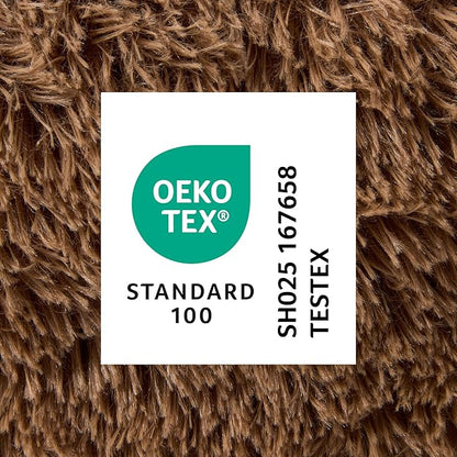 Town & Country Luxe CuddleTown Fuzzy Solid Donut Pet Bed, Soft, Cozy & Calming, Non-Slip Bottom, 100% Machine Washable, Brown, Small 24"x24"x7" Round