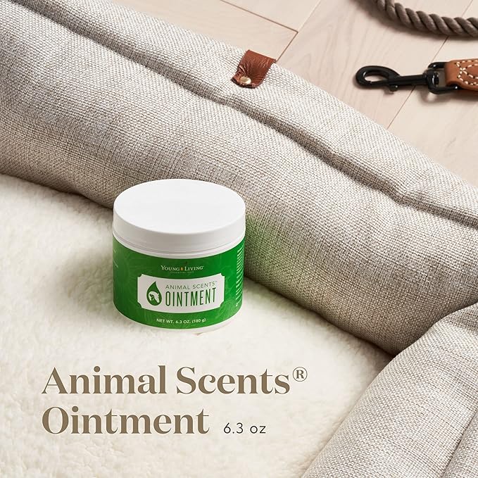 Young Living Animal Scents Pet Skin Ointment | 6.3 oz | Botanical Pet Balm with Tea Tree, Geranium & Patchouli Oils | Conditioning Ointment for Paws, Nose & Coat | Grooming Care for Dogs & Animals