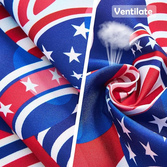 4th of July Dog Bandanas for Large Dogs 7 Pcs Sewing Hemming Patriotic Dog Bandanas Independence Day American Flag Day Dogs Drool Bibs Grooming L