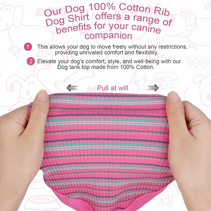 Elevate Your Pet's Comfort and Fashion: Premium 100% Cotton Rib Dog Shirt Vest for Small Breeds Like Chihuahuas, Yorkies, and Puppies .Year-Round Style with Tank-Style Puppy Attire Green X-Small
