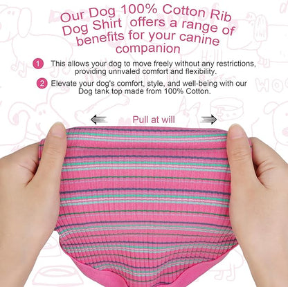 Elevate Your Pet's Comfort and Fashion: Premium 100% Cotton Rib Dog Shirt Vest for Small Breeds Like Chihuahuas, Yorkies, and Puppies .Year-Round Style with Tank-Style Puppy Attire Light Purple XS