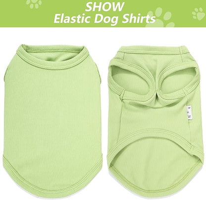 2 Pack Dog Clothes for Small Dogs Summer Dog Shirt Vest Girl Boy Lightweight Puppy T-Shirts Blank Soft and Cool Pet Clothing Sleeveless Medium Large Dog Outfit (Black+Avocado Green, XXX-Large)