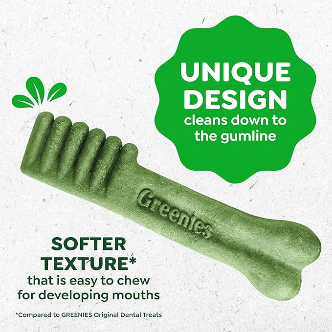 Greenies Dental Treats for Dogs, Veterinarian-Recommended Natural Puppy Treats Regular Size, 6 oz. Pack, 6 Count