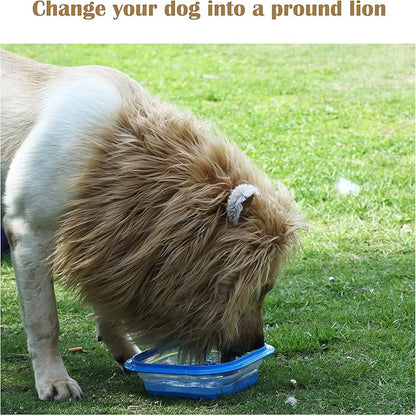 Onmygogo Lion Mane Wig for Dogs with Ears, Funny Pet Costumes for Halloween Christmas