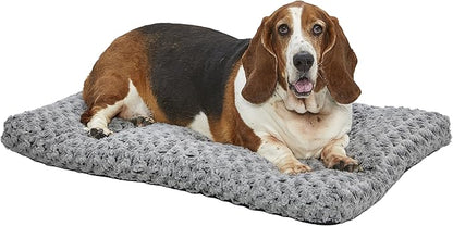 MidWest Homes for Pets Intermediate QuietTime Deluxe Gray Ombre Swirl Plush Pet Bed, Machine Washable, Non-Skid Bottom, Soft Crate Mat for 36-inch Crates