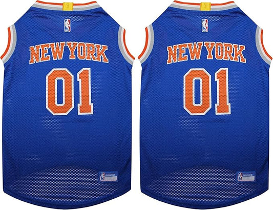 Pets First NBA NEW YORK Knicks Dog Jersey, Medium - Tank Top Basketball Pet Jersey (Pack of 2)