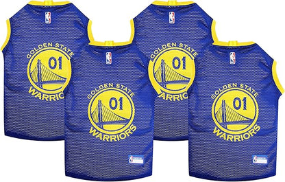 Pets First NBA Golden State Warriors Dog Jersey, X-Large - Tank Top Basketball Pet Jersey (Pack of 4)