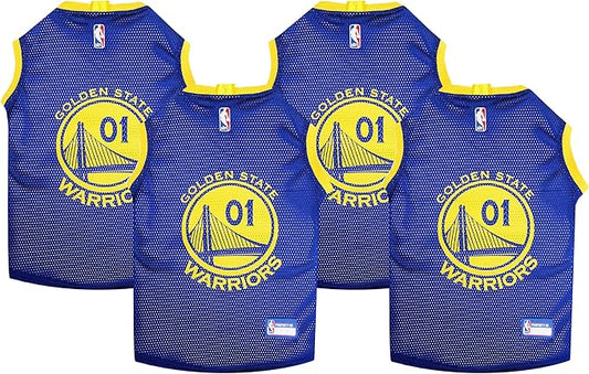 Pets First NBA Golden State Warriors Dog Jersey, X-Large - Tank Top Basketball Pet Jersey (Pack of 4)
