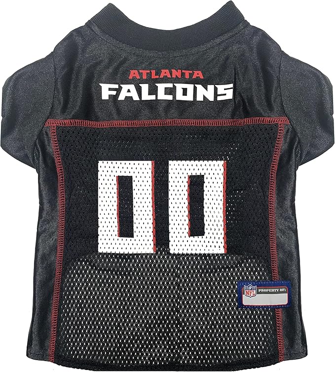 Pets First NFL Dog Jersey - 32 Teams, 6 Sizes, Poly-Mesh & Satin, Atlanta Falcons, Small
