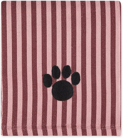 Bone Dry Pet Grooming Microfiber Towel, Striped Collection, X-Large, 41x23.5", Cranberry