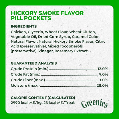 Greenies Pill Pockets for Dogs Large Size, Dog Treat Pouch for Capsule Medication, Hickory Smoke Flavor, 7.9 oz. Pouch