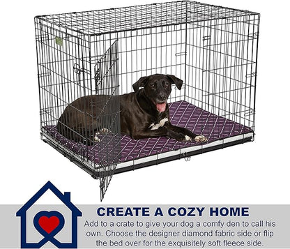 MidWest Homes for Pets Quiet Time Couture Paxton Dog Pad/Pet Bed in Plum Fleece with Pillow Cover, Plum, 24"