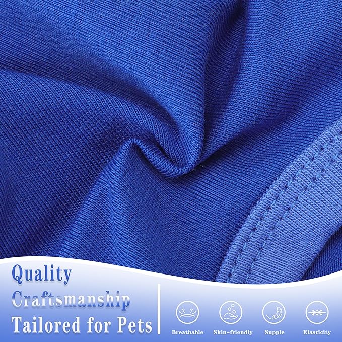 Stylish Cotton Dog Shirt with Print, Soft & Breathable, All-Season Comfort, Fits Most Breeds - Perfect Pet Apparel for Small, Medium, Large Dogs.Blue&s
