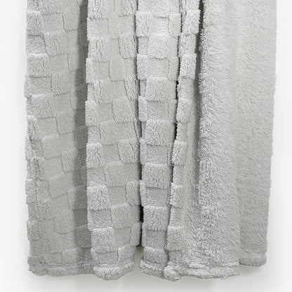 Americanflat 30x40 Jacquard Kids Throw Blanket - Soft and Breathable Mini Fleece Throw Blanket for Couch, Bed, Chair - Fleece Blankets Perfect for Home, Bedroom, or Outdoor - Checkered in Light Gray