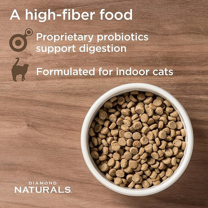 Diamond Naturals Premium Real Meat Recipe Dry Indoor Cat Food with Protein from Cage-Free Chicken, Antioxidants Probiotics to Support Healthy Immune and Digestive Systems 6lb