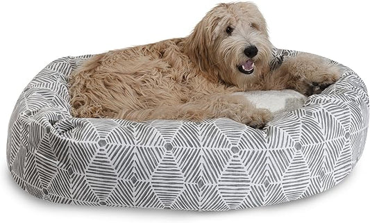 Majestic Pet 52" Charlie Gray Sherpa Bagel Bed