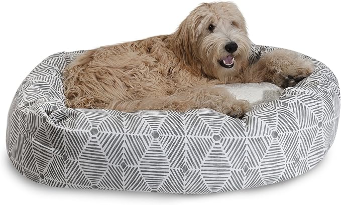 Majestic Pet 24" Charlie Gray Sherpa Bagel Bed