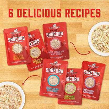 Proposed Value: Stella & Chewy's Cage Free Chicken & Chicken Liver Shredrs - Premium Dog Food Pouches - Perfect For Picky Eaters - 24 Pack, 2.8oz Each