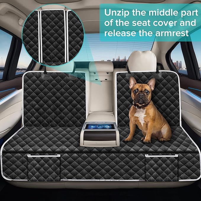 Dog Car Seat Cover Compatible with Tesla Model 3 Model Y 2017-2026 Back Seat Accessories Highlander Juniper, Waterproof Pet Bench Backseat Covers with Non-Slip Backing 5/7 Seater