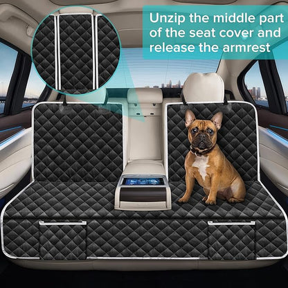 Dog Car Seat Cover Compatible with Tesla Model 3 Model Y 2017-2026 Back Seat Accessories Highlander Juniper, Waterproof Pet Bench Backseat Covers with Non-Slip Backing 5/7 Seater