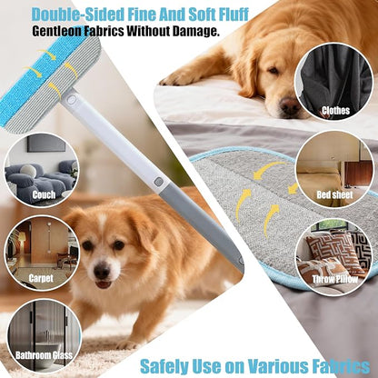 Magic Pet Hair Remover Brush Set for Dogs & Cats, 4-in-1 Hair Removal Tool, Hair Glove, Metal Hook for Furniture, Couch & Car Seats