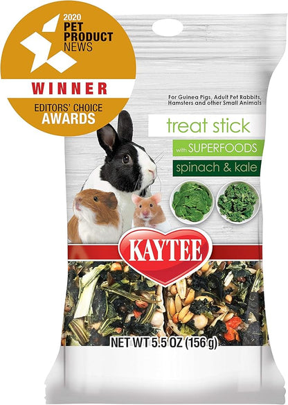 Kaytee Small Animal Treat Stick with Superfoods, Spinach & Kale, 5.5 oz (Pack of 2)