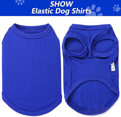 2 Pack Dog Clothes for Small Dogs Summer Dog Shirt Vest Girl Boy Lightweight Puppy T-Shirts Blank Soft and Cool Pet Clothing Sleeveless Medium Large Dog Outfit (White+Blue, X-Large)