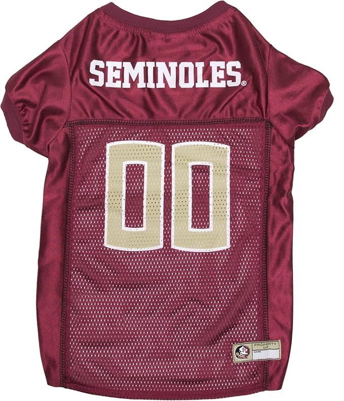 Pets First NCAA College Florida State Seminoles Mesh Jersey for DOGS & CATS, Small.Licensed Dog Jersey with your Favorite Football/Basketball College Team