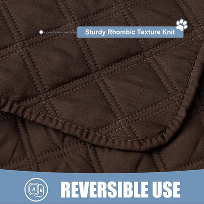 Smiry Waterproof Dog Bed Cover Pet Blanket, Soft Washable Dog Blanket for Furniture Bed Couch Sofa Reversible, Checkered (40"x90", Chocolate/Chocolate)