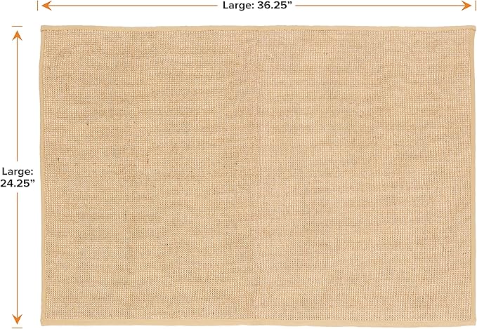 Neater Pets Jute Cat Litter Trapping Mat - Catches Spilled Litter Mess from Kitty Litter Box to Protect Floors, Soft on Cats Paws, Anti-Skid Backing, Easy to Clean, Beige, 24" x 36"
