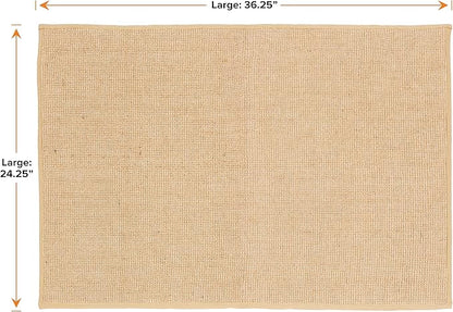 Neater Pets Jute Cat Litter Trapping Mat - Catches Spilled Litter Mess from Kitty Litter Box to Protect Floors, Soft on Cats Paws, Anti-Skid Backing, Easy to Clean, Beige, 24" x 36"