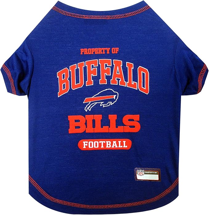 NFL Buffalo Bills Dog T-Shirt for Pets, Size X-Small. Officially Licensed Pet Shirt with Team Logo, Soft Stretchable Comfort Fit Apparel for Dogs & Cats