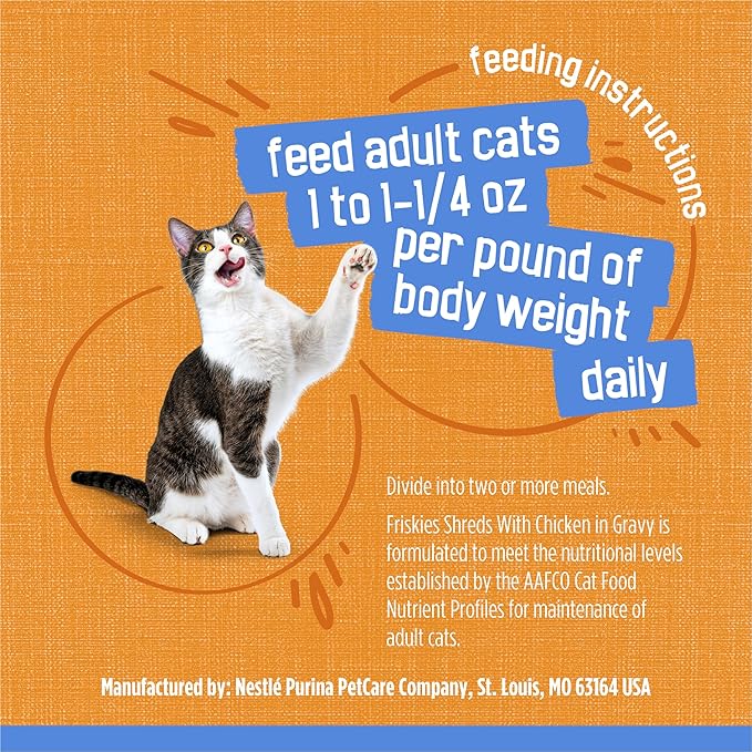 Friskies Purina Shreds with Chicken in Wet Cat Food Gravy - (Pack of 48) 5.5 oz. Cans