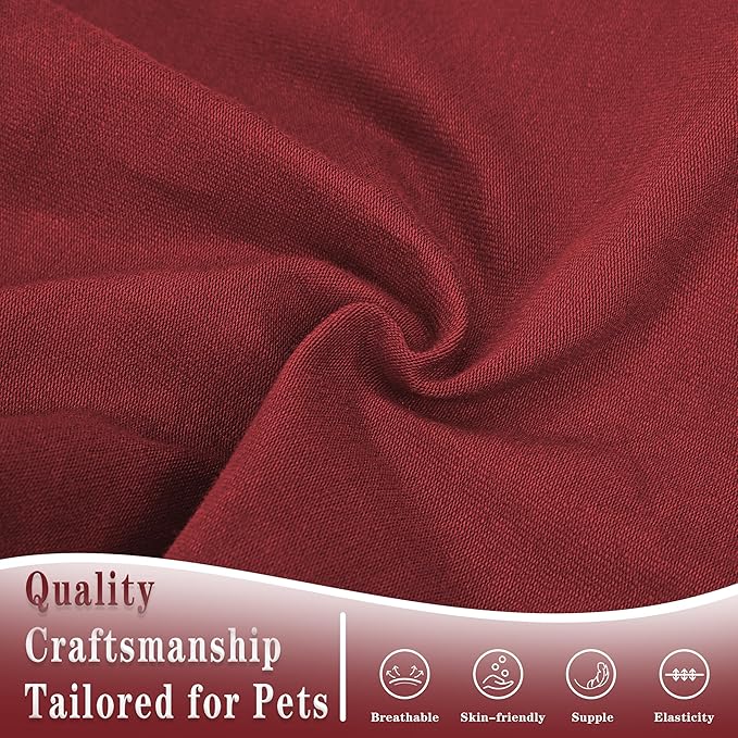 Stylish Cotton Dog Shirt with Print, Soft & Breathable, All-Season Comfort, Fits Most Breeds - Perfect Pet Apparel for Small, Medium, Large Dogs.red&l
