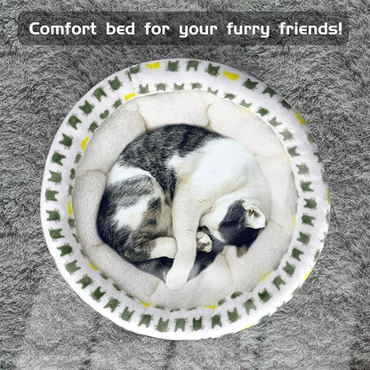 AIWIKIDE Super Soft Small Dog & Cat Bed, Anti-Anxiety Puppy Cuddler, Cozy Round Fluffy Plush Pet Bed, Machine Washable Faux Fur Donut Cuddler