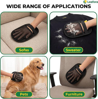 Pet Hair Remover Glove for Cats & Dogs Electrostatic Pet Hair Removal Mitt, Reusable & Washable Lint Brush for Furniture, Couch, Carpet, Clothing, Car Seats (Black)