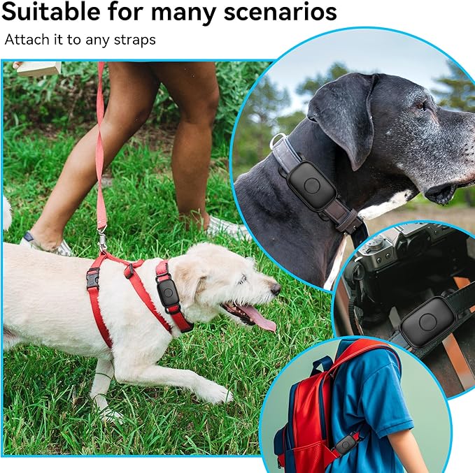 DDJ Dog Collar Holder for Tile Life360 Pro 2024 Bluetooth Tracker, 2-Pack Waterproof Silicone Cover Full-Body Protective Case for Tile Tracker Pet Collar, Ultra Durable, Scratch Resistant, Black