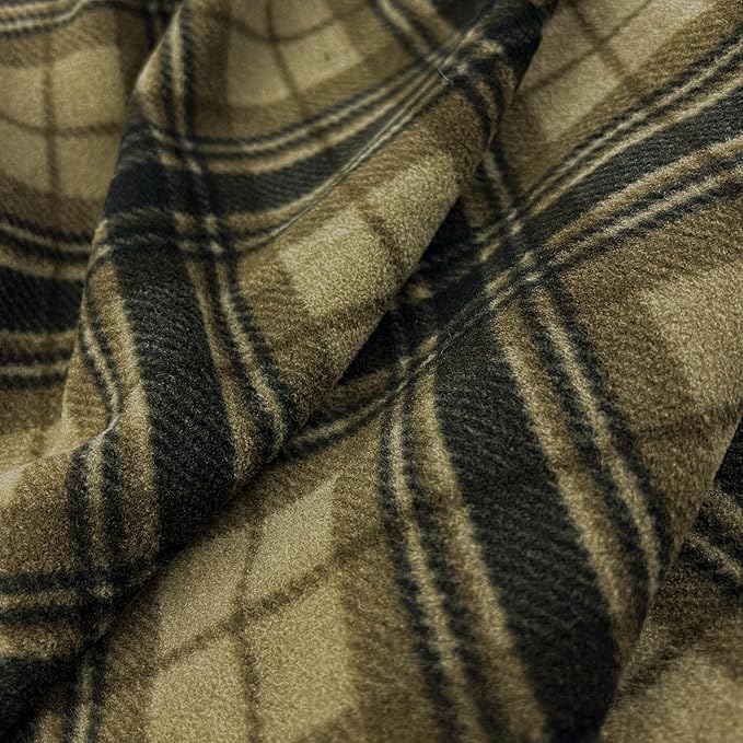 Preston II – THE Polar Fleece Throw, Super-Soft Recycled Polar Fleece Dog Blanket Couch Coat Sofa and Car Protecter for Small, Medium, Large Dogs - 40”x 50”, Olive Chesterfield Plaid, One Size