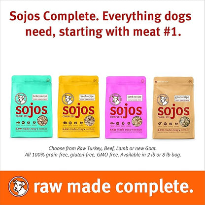 Sojos Complete Natural Grain Free Dry Raw Freeze Dried Dog Food Mix, Lamb, 2-Pound Bag