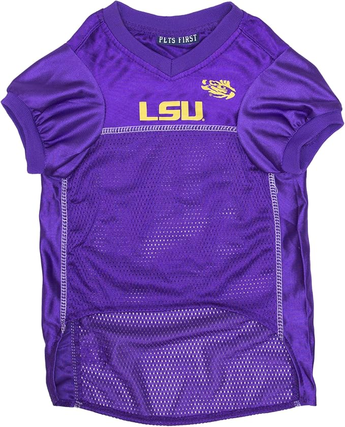 NCAA College Louisiana State University Tigers Mesh Jersey for Dogs & Cats, XX-Large. Licensed Big Dog Jersey with Your Favorite Football/Basketball College Team (Pack of 2)