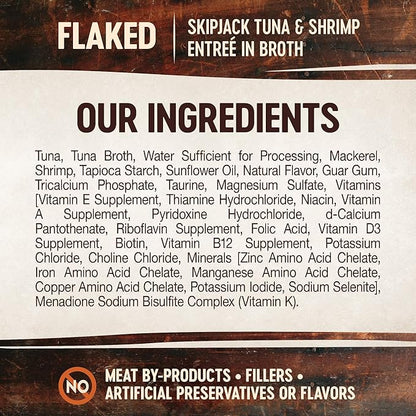 Wellness CORE Signature Selects Shredded Adult Canned Wet Cat Food, Natural, Protein Rich, Grain Free, Skipjack Tuna and Shrimp Entrée Recipe, 5.3 oz, Pack of 12 Cans