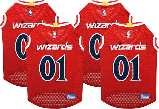 NBA Washington Wizards Dog Jersey, Medium - Tank Top Basketball Pet Jersey (Pack of 4)