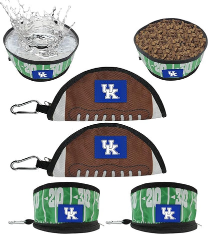Pets First NCAA Kentucky Wildcats Collapsible Dog Travel Bowl Set, 2 Pack Food & Water Bowls for Dogs, Best Portable & Lightweight Leak-Proof Dog Bowls for Travel