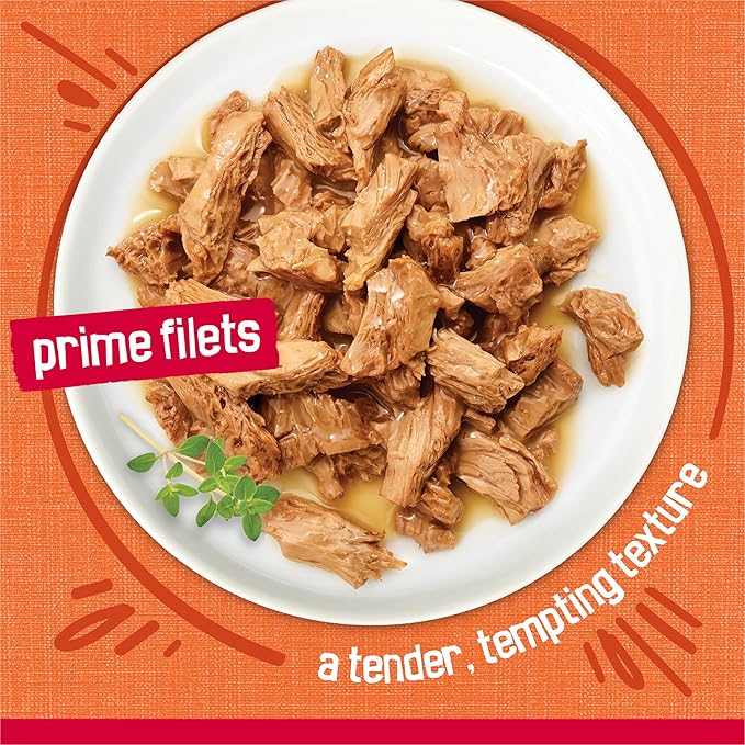 Friskies Purina Prime Filets Chicken and Tuna Dinner in Wet Cat Food Gravy - (Pack of 48) 5.5 oz. Cans