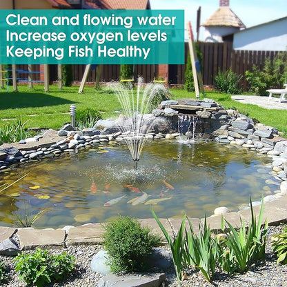 Biling Pond Filter with Fountain Pump Kits, 660GPH Koi Pond Filter with 40W Pond Pumps for Outdoor Ponds, Pond Fountain Kit for Garden Pond, Fish Tank, Water Feature - Corded Electric