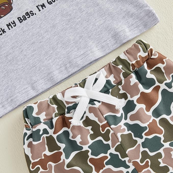 Toddler Baby Boy Clothes 6 12 18 24 Months Summer Outfit Short Sleeve T-Shirt Tops Camo Shorts Set 2T 3T 4T