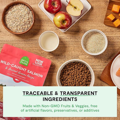 Open Farm, Ancient Grains Dry Dog Food, Protein-Rich & Nutrient Dense, 90% Animal Protein Mixed with Non-GMO Fruits, Veggies and Superfoods, Pasture Raised Lamb Recipe, 4lb Bag