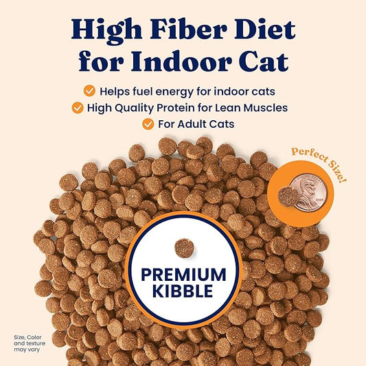 Solid Gold Indoor Dry Cat Food - Grain Free & Gluten Free - Chicken Cat Food Dry Kibble for Indoor Cats for Gut Health - Sensitive Stomach & Hairball Support for Adult Cats - 12LB
