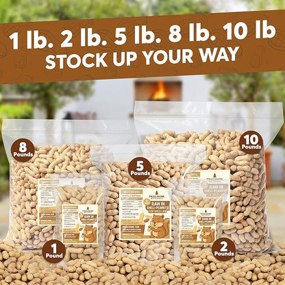 2 Pack of 5 Lb Bags (10 Pounds Total) - Raw Peanuts for Squirrels, Raw in Shell Peanuts for Birds and Wildlife- Squirrel Food, Wild Bird Seed - Grown in The USA